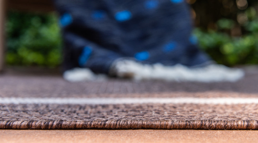 Unique Loom Brown Soft Border Outdoor 5' 0 x 8' 0 Area Rug