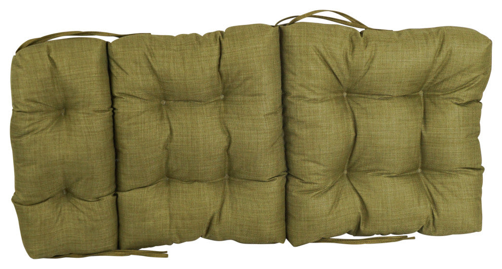 22-"x45" Spun Polyester Solid Outdoor Tufted Chair Cushion Green