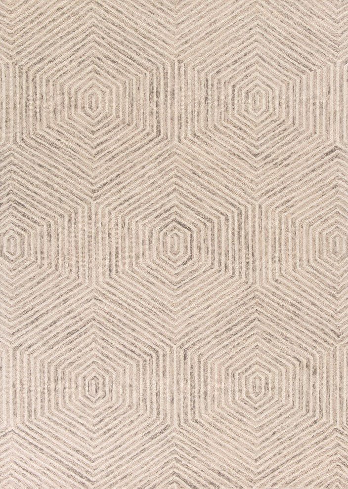 Gramercy 1607 Ivory Honeycomb Rug, 27"x45"
