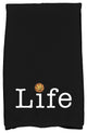 Life + Ball, Word Print Hand Towel, Black, 18 x 30"