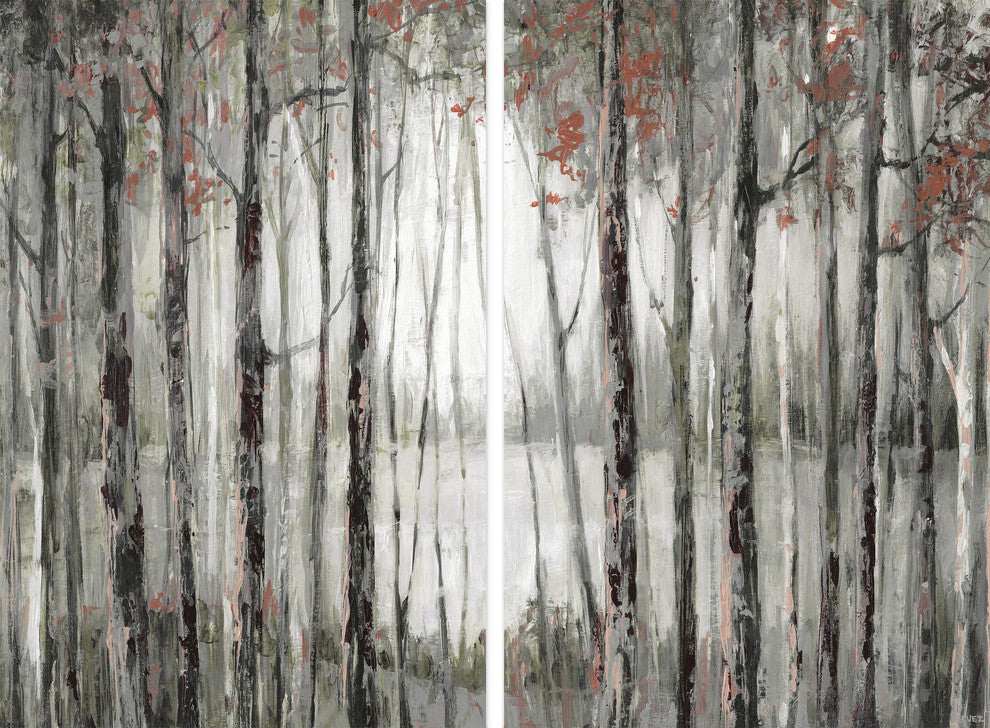 Dusky Autumn Lake Diptych, 80"x60"