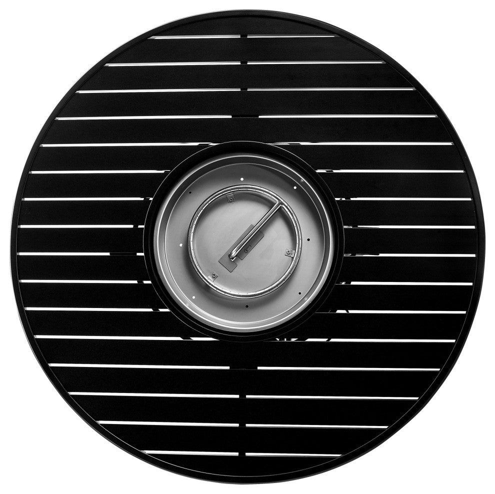 Slat Top 54" Round Fire Table, Night