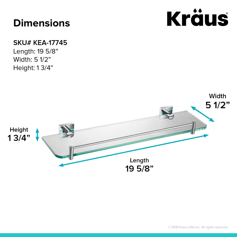Ventus Bathroom Shelf, Chrome