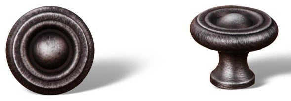 Distressed Nickel RKI Solid Georgian Knob, RKICK4244DN