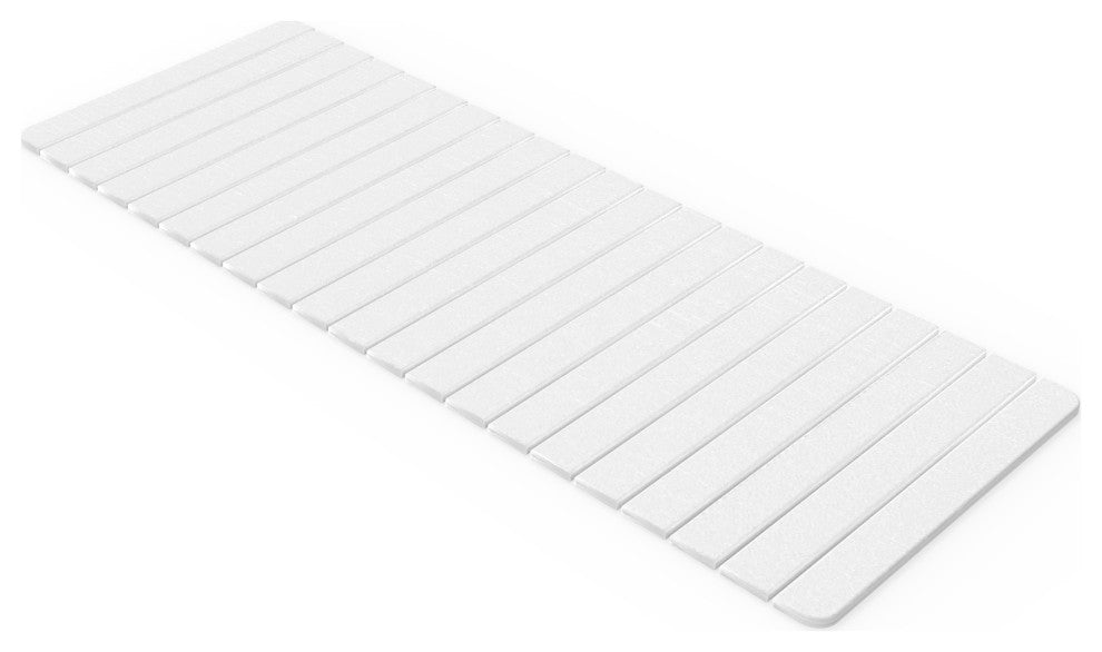 CastelloUSA Diatomite Quick-Dry Stone Bath Mat, 58"x21" , Extra Large, White