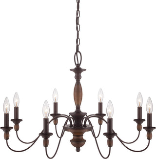 Quoizel HK5008TC Eight Light Chandelier Holbrook Tuscan Brown
