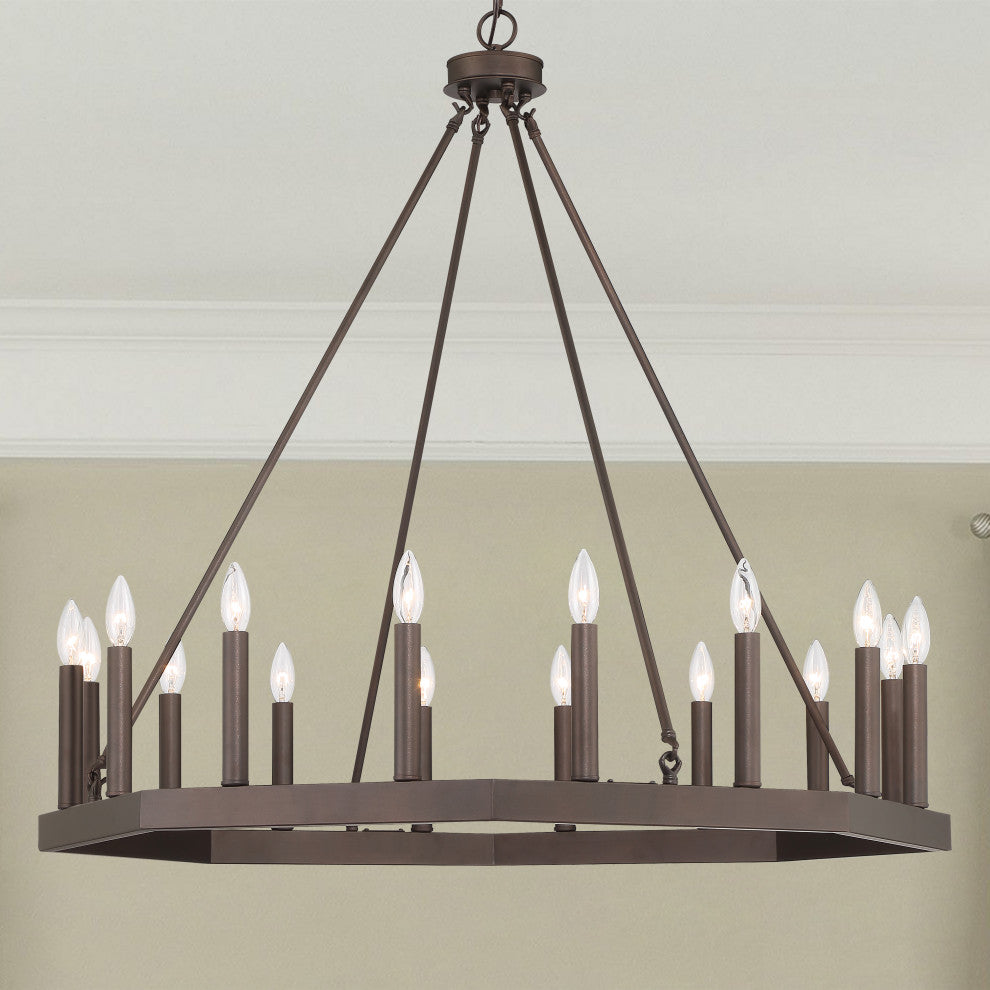16-Light Octagonal Chandelier, Oil Rubbed Bronze