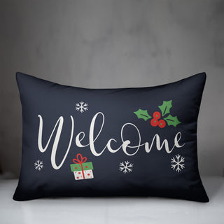 Navy Welcome 20x14 Spun Poly Pillow