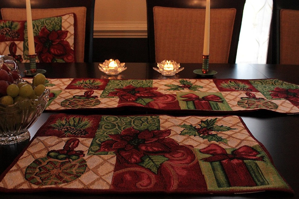 Christmas Tapestry Festive Holiday Tidings Placemats, Set of 4