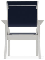 Leeward Sling Stackable Outdoor Dining Chair, Navy/Snow