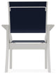 Leeward Sling Stackable Outdoor Dining Chair, Navy/Snow