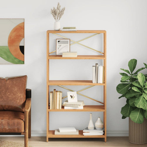 vidaXL 5-Tier Shelf Bathroom Storage Bookshelf Shelving Unit Solid Wood Oak