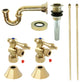 Plumbing Sink Trim Kit, P-Trap and Drain, Polished Brass