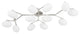 Wagner 12-Light Semi Flush Polished Nickel Finish Opal Glass