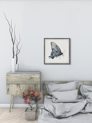 "Dotted Butterfly" Framed Painting Print, 32"x32"