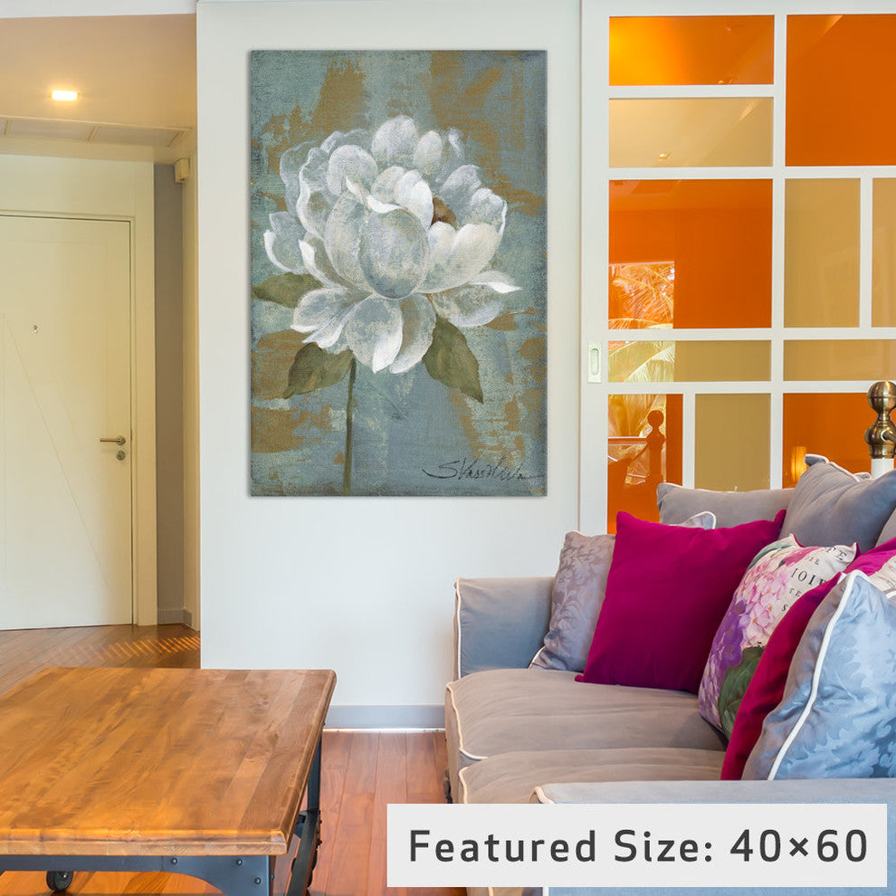 "Peony Tile I Gallery" by Silvia Vassileva, 40x26x1.5"