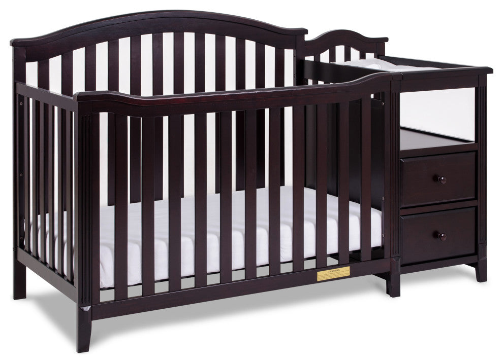 Kali 4-in-1 Convertible Crib, Espresso, With Changer (2 Drawers)