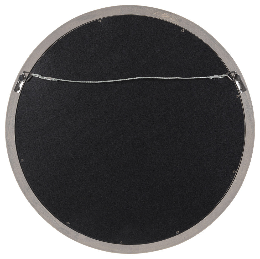 Hogan Round Framed Wall Mirror, Gray 18 Diameter