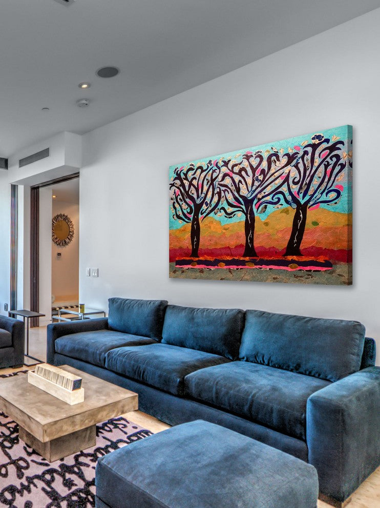 "Winter Scene 1" Painting Print on Canvas by Lisa Mee