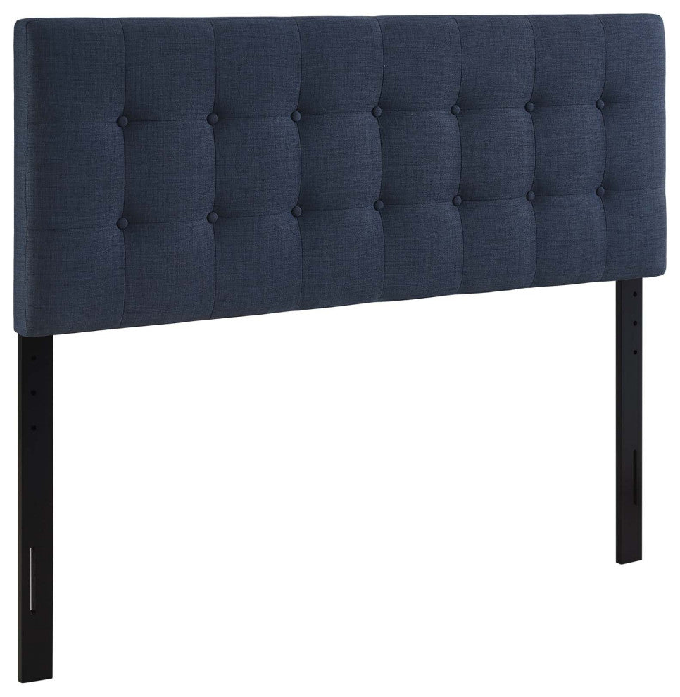 Emily King Upholstered Fabric Headboard - Navy