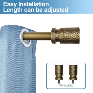 1" Diameter Fossetta Curtain Rod, 48"-84", Renaissance Gold