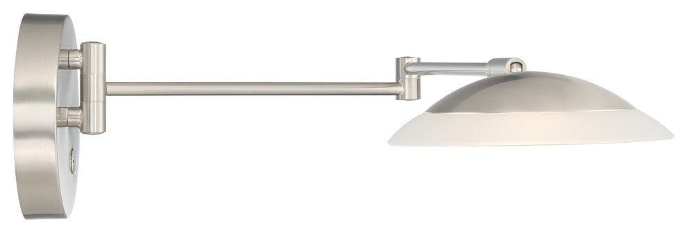 Meran Turbo Swing-Arm Lamp, Satin Nickel