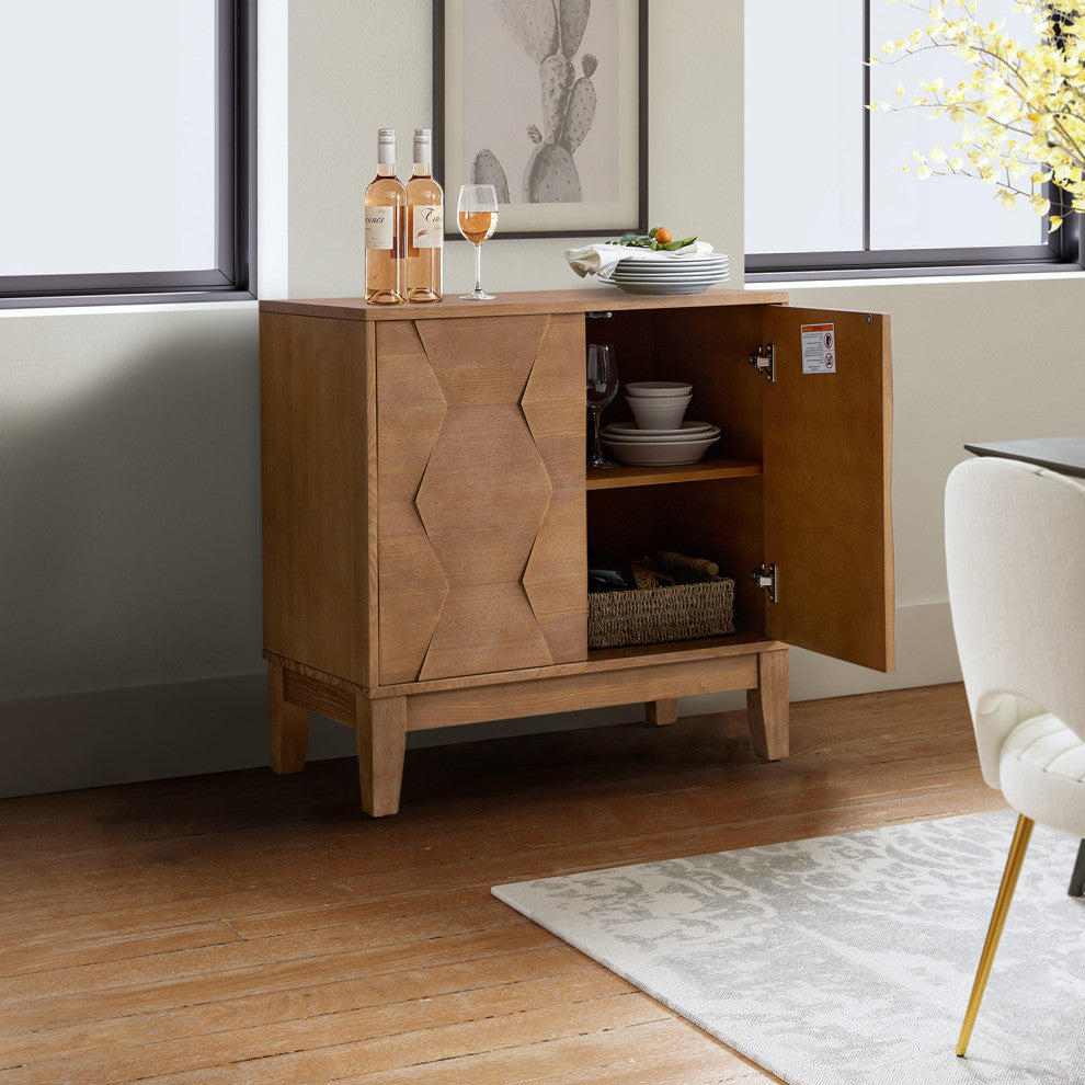 Product in a real room with doors open showing interior storage.