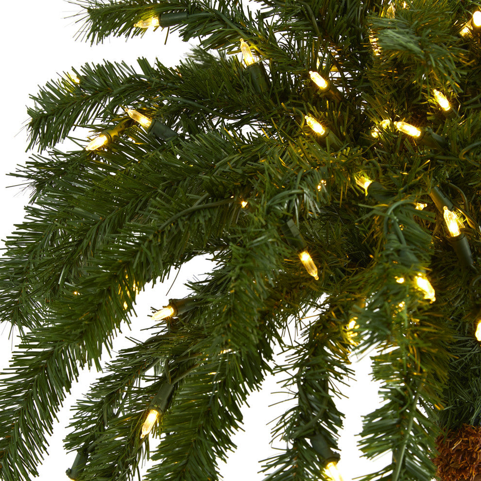 Nearly Natural 6ï¿½ Christmas Palm Artificial Tree with 200 Warm White LED Lights