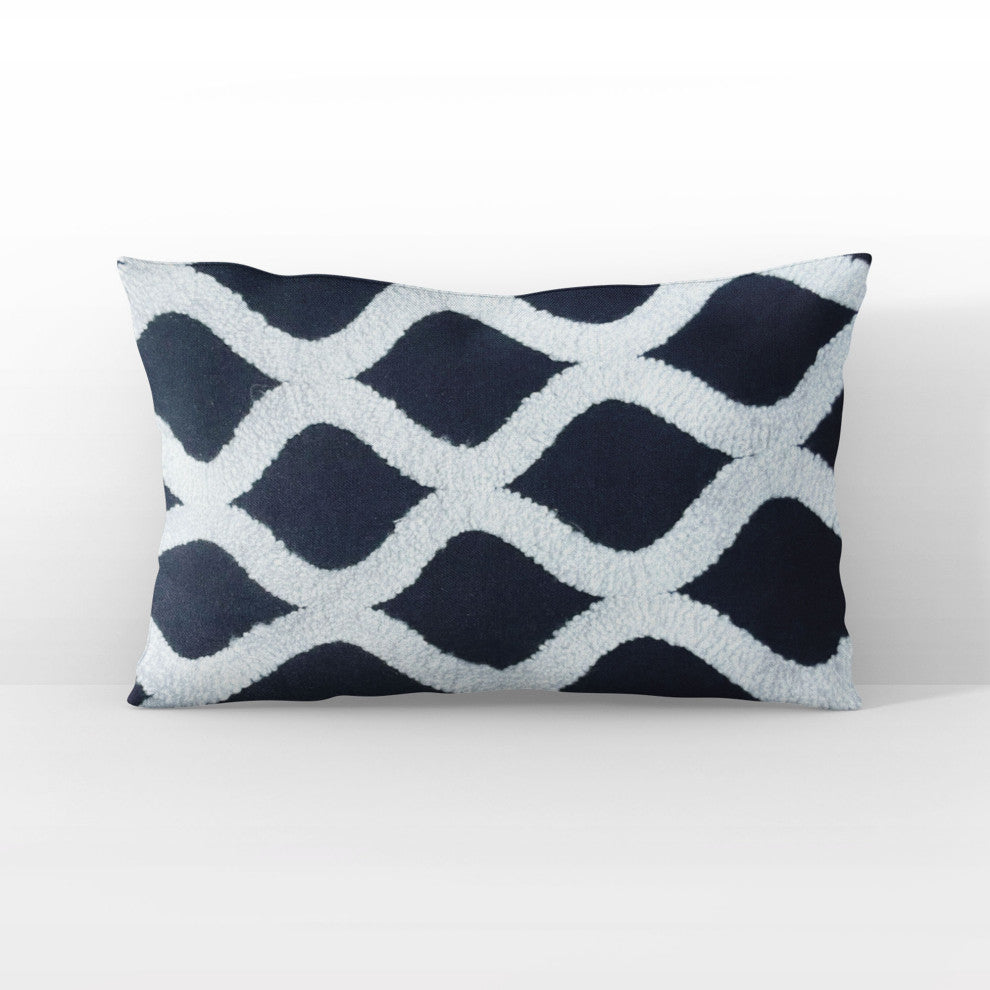 Dark Jewels Luxury Throw Pillow in Black and White, 20"x36" King
