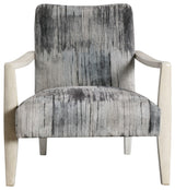 Uttermost Watercolor Gray Chenille Accent Chair, Natural White Off, 23587