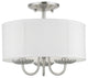 Livex Lighting 3 Light Brushed Nickel Semi-Flush Mount