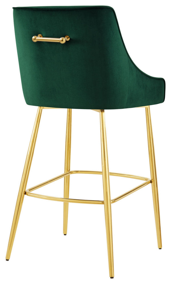 Discern Performance Velvet Bar Stool Green -5473