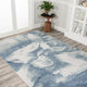 Petalo Abstract Two-Tone Modern Blue/Cream 3 ft. x 5 ft. Area Rug