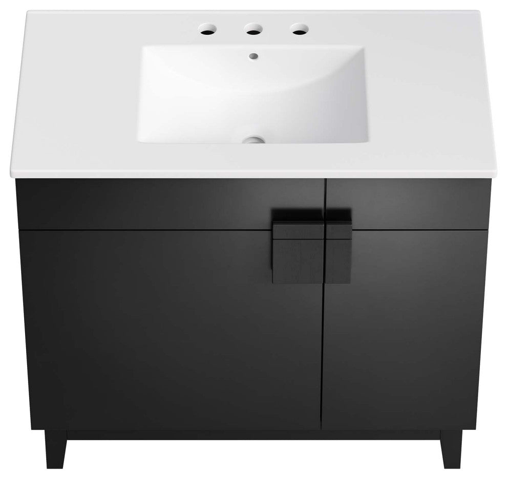 Miles 36" Bathroom Vanity - White Black