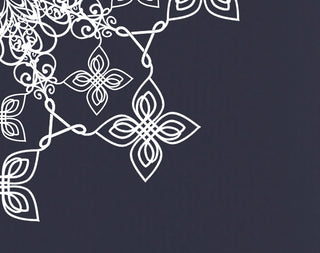 Falling Snow Decorative Holiday Geometric Print Hand Towel, Navy Blue