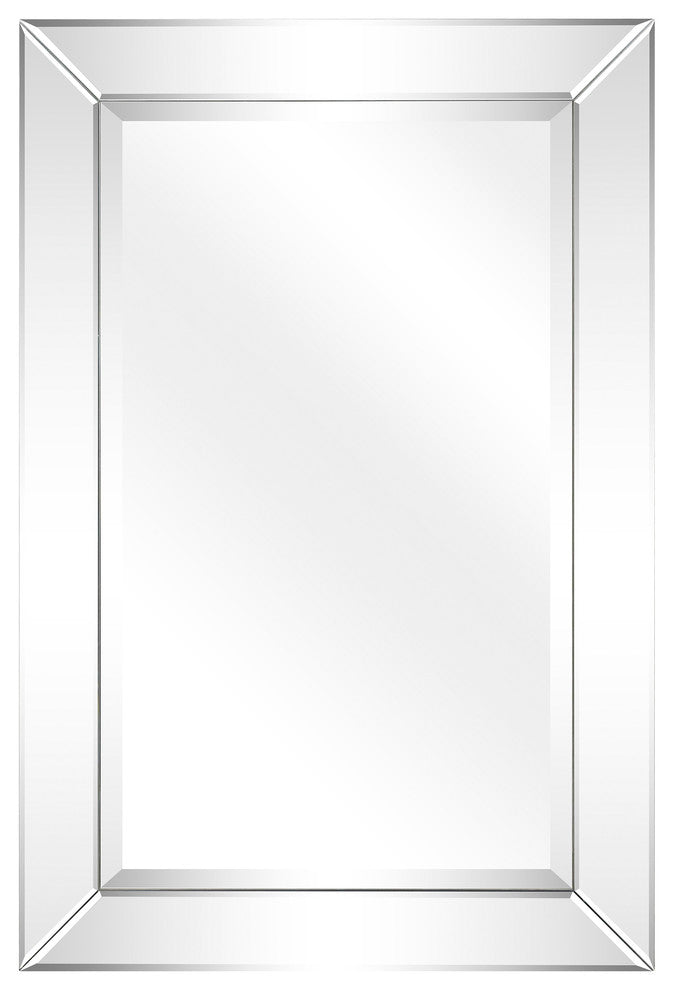 Antique Beveled Rectangle Wall Mirror, 1" Beveled Center 24"x36" Bathroom Mirror