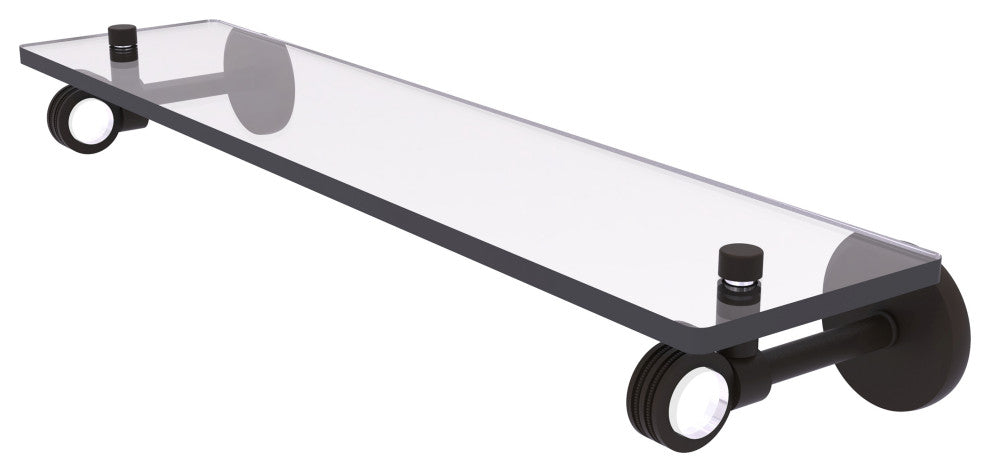 Clearview 22" Glass Shelf with Dotted Accents, Oil Rubbed Bronze