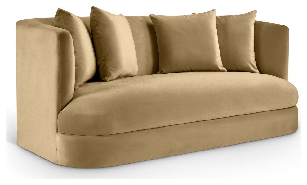 Alder Upholstered Chair, Camel, Velvet, Loveseat