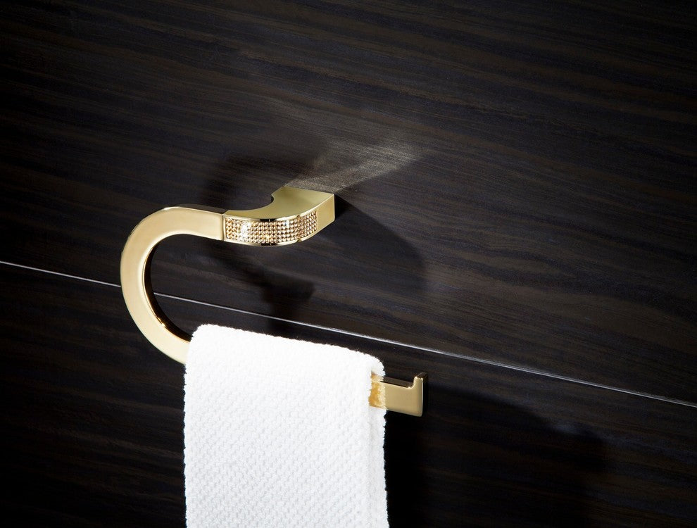 Cecilia Luxury Gold Swarovski Crystals Small Towel Ring, Limited Edition