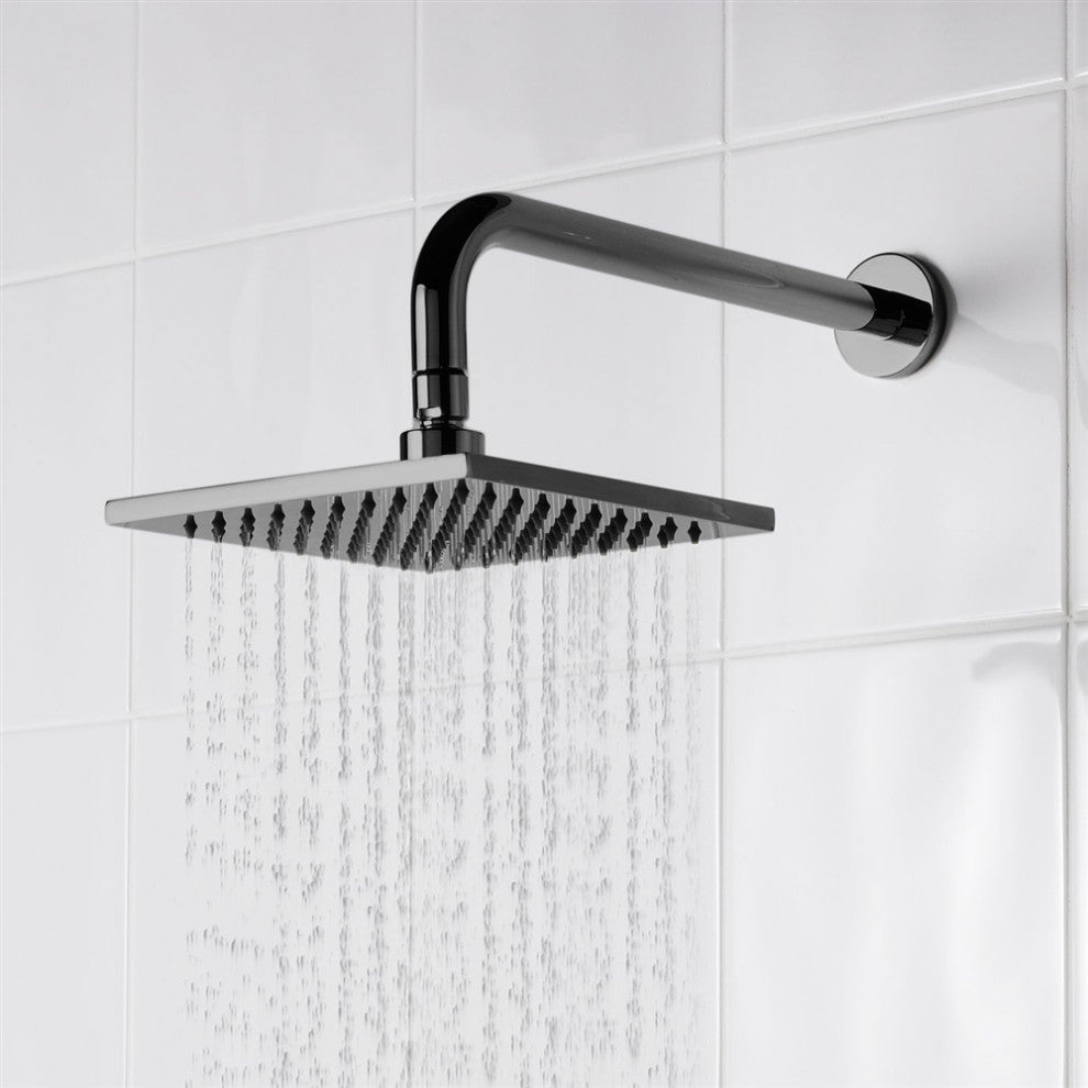 Oil Rubbed Bronze Square Rainfall Shower Head, 16", Without Water Powered Led Li