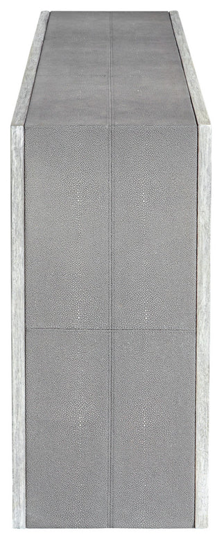 Uttermost 25483 Aerina 15"W Wood Console Table - Gray Faux Shagreen