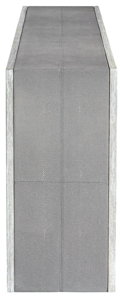 Uttermost 25483 Aerina 15"W Wood Console Table - Gray Faux Shagreen