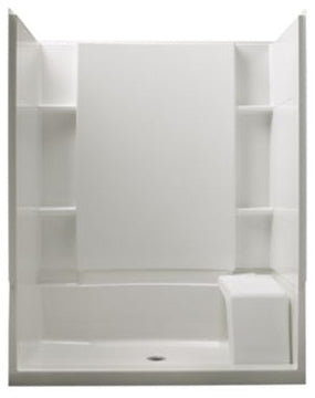 Sterling Alcove 60"x36"x74.75" Vikrell Center Shower Kit, White