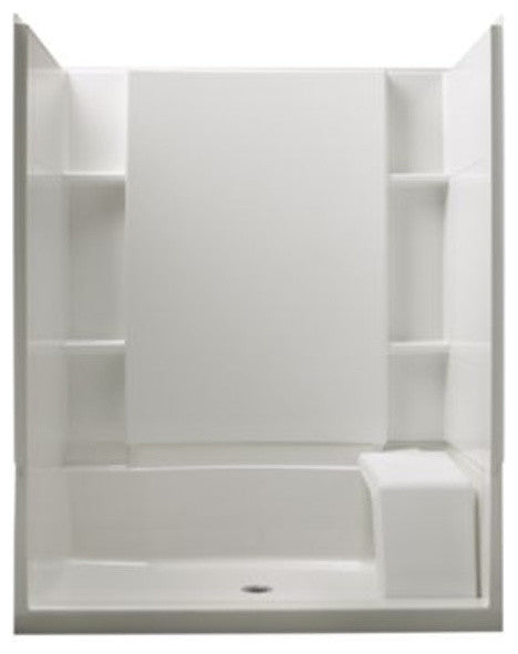 Sterling Alcove 60"x36"x74.75" Vikrell Center Shower Kit, White