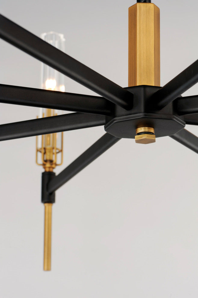 Maxim 16128CL Flambeau 8 Light 33"W Chandelier - Black / Antique Brass