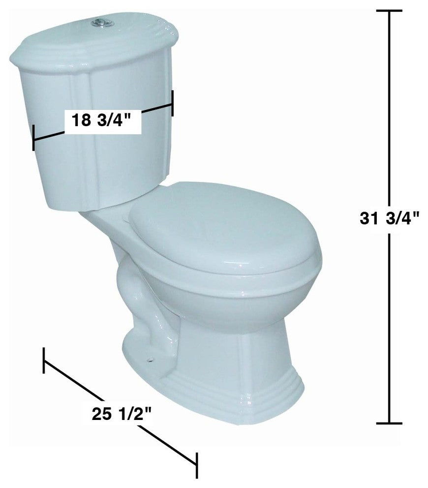 13752 Toilet White Sheffield Round Dual Top Flush, White