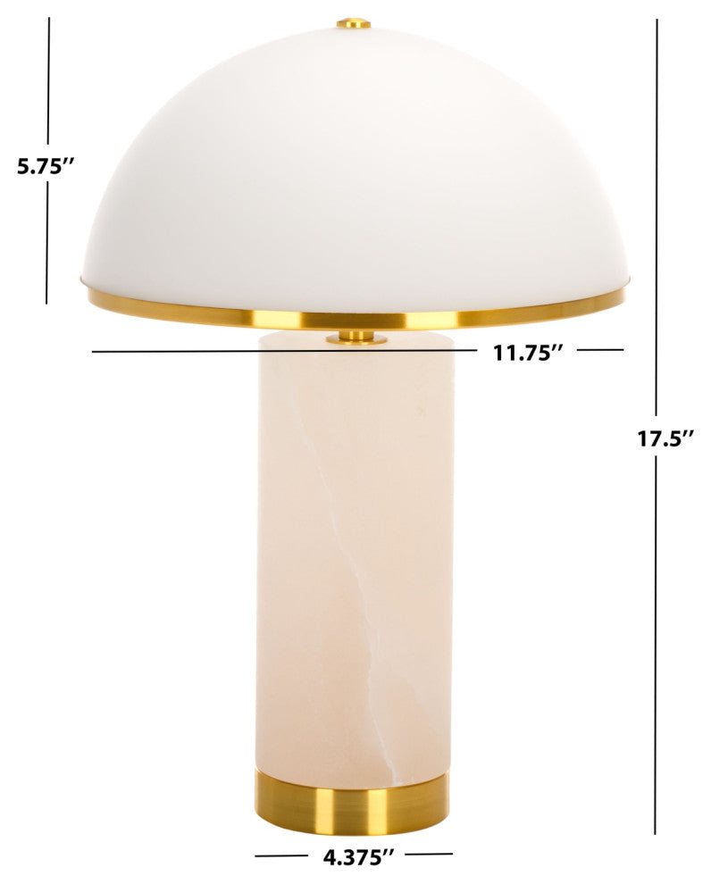 Safavieh Couture Izabel Alabaster Table Lamp, Gold/White