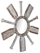 Montauk Weathered Boat Paddle Wall Mirror White and Blue Finish