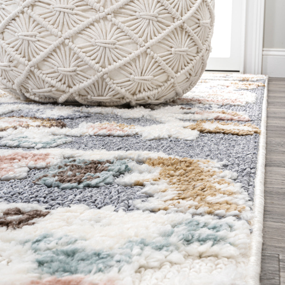 Aziza Persian Medallion High-Low Multi 3'x5' Area Rug