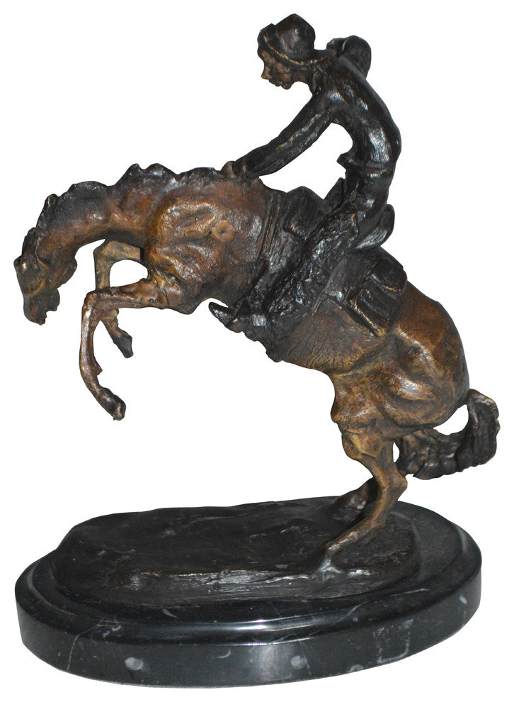 Bronco Buster by Remington Bronze Statue -  3" x 7" x 10"H.
